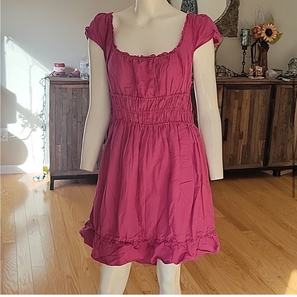 Anthropologie Linen Smocked Waist Dress - Picture 3 of 3